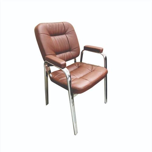Affordable Visitor Chair - Standard Size, Brown | Corrosion Resistant, Durable, Eco-Friendly