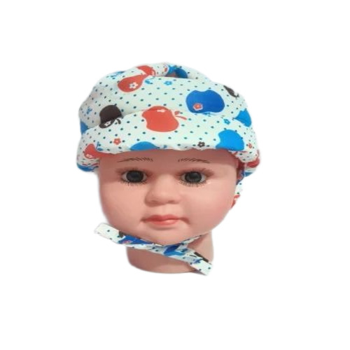 Baby Head Safety Helmet - Cotton Fabric, Free Size, Multicolor | Open Face Helmet, Adjustable Fit, Baby Head Protection