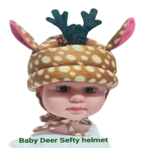 Baby Safety Kids Helmets - Cotton Fabric, Free Size, Yellow | Open Face Helmet, Adjustable Fit