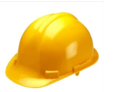Construction Safety Helmet - Plastic, Standard Size, Yellow | Lightweight, Crack Resistant, Tested Quality Standards