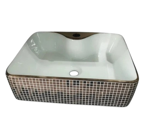 Designer Table Top Wash Basin - Ceramic Glossy White, Oval/Square/Rectangular, Table Mount, Easy to Fit