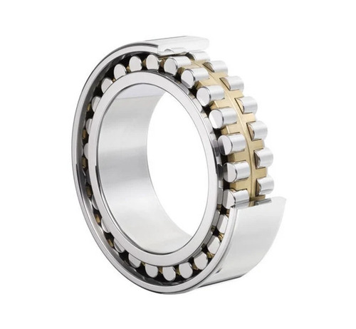 Double Row Cylindrical Roller Bearing - Mild Steel, Chrome Finish, Silver Grey | Corrosion Resistant, Round Shape