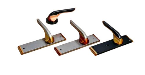 Durable Zinc Mortise Door Lock Set - 5 Inch, Black / Rose Finish, Rectangular Shape, Smooth Surface