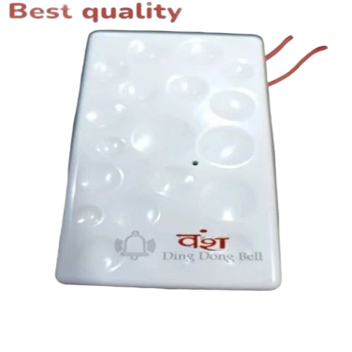 Electronic Door Bells - Plastic White Wired | 220 Volt Plug Ding Dong Ring Tone Polished Elegant Design