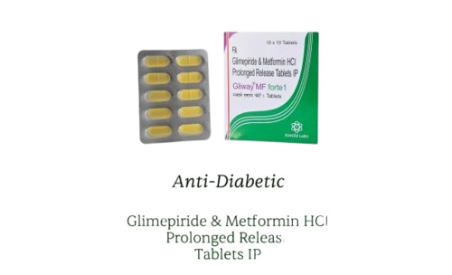 Glimepiride 1 Mg + Metformin 1000 Mg Sr - Tablet Strip Packaging | Effective Health-Care 10 Tablets Per Pack