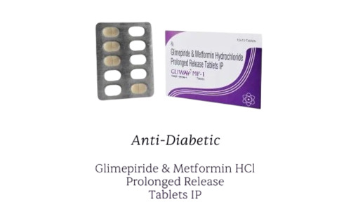 Gliway Mf 1 Glimipride 1mg With Metformin 500mg - Tablet, Strip Pack, 10 Tablets | Effective Health-Care, For Adults