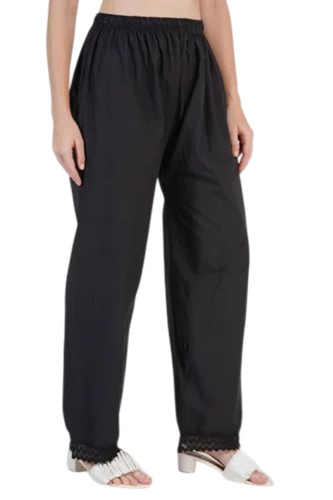 Ladies Black Cotton Lace Pant