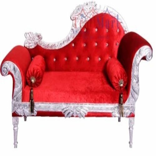 Metal Jaimala Wedding Sofa - Iron Frame, Wood Base, Red Finish | Durable, Fancy Outdoor Wedding Furniture