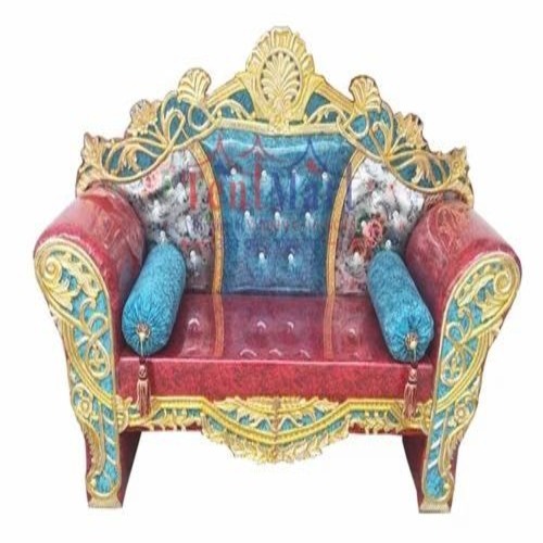Metal Wedding Jaimala Sofa - Wood and Iron, 2-3 Seater, White | Durable and Fancy Indian Style Wedding Sofa