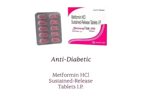 Metformin Hcl 500mg S.R Tablet - Strip Packaging, 10 Tablets | Instant Effect, Store in Cool, Adult Use