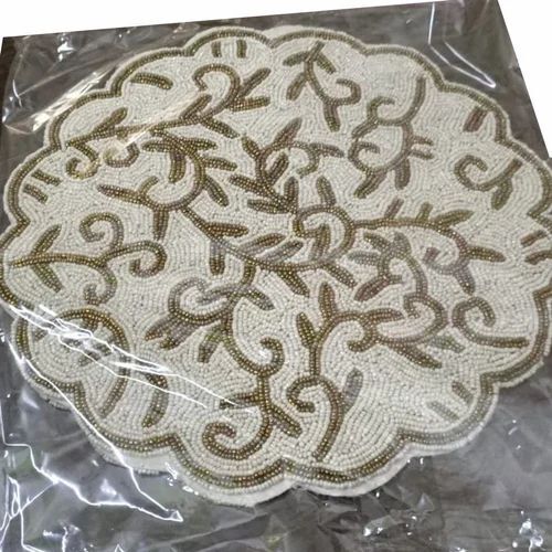 Polyester Embroidered Beaded Table Mat