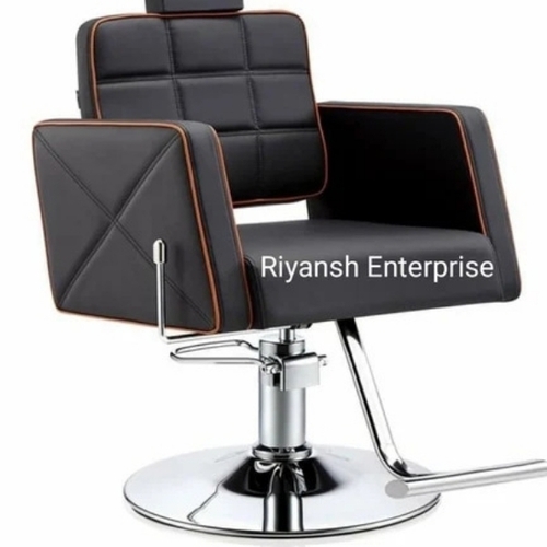 Salon Chair - Rexine Material, Standard Size, Black, Adjustable Height, Comfortable Seating, Smooth Swivel, Reclining Feature