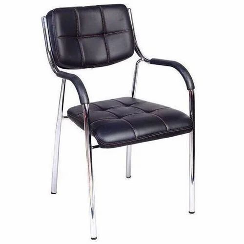 The Best Compact Visitor Chair - Steel Standard Size, Black | Corrosion Resistant, Durable, Eco-Friendly