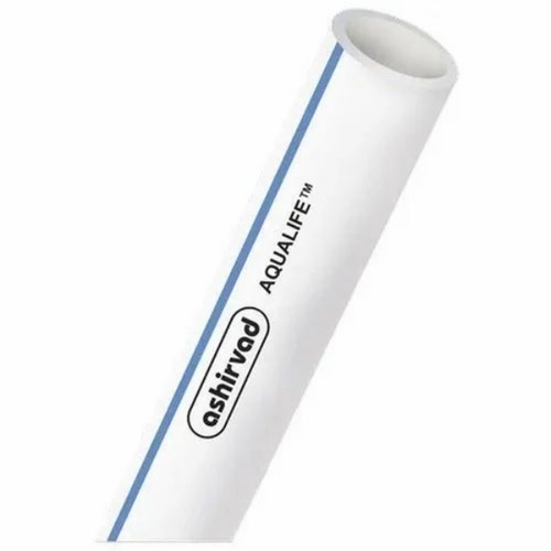 0.5 Inch Ashirvad Aqualife UPVC Pipes - 2.3mm Wall Thickness White | Water Safe Antimicrobial Corrosion and UV Resistant Lightweight Solvent Weldable High Pressure Ready