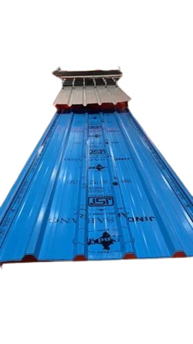 Blue Roofing Sheets - Steel 0.5mm Thickness 8 ft Blue Galvanised Surface for Residential Industrial Agricultural Use
