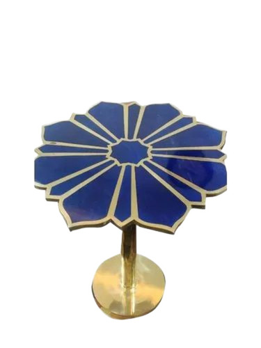 Designer Lapis Lazuli Brass Inlay Table