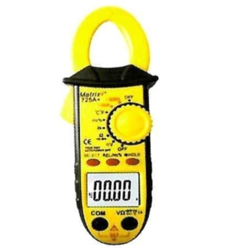 Digital Clamp Meter - Metal, Standard Size, Yellow | True RMS, Auto Ranging, Backlit Display, AC/DC Voltage, Current, Resistance Testing