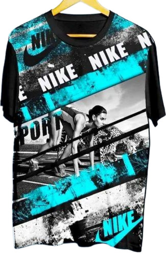 Full Printed T Shirt - Micro Fabric, Customized Size, Multiple Colors | Lightweight, Breathable, O-Neck, Short Sleeves, Male Adult