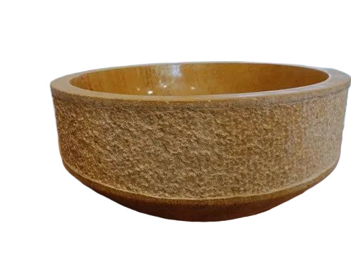 Golden Pearl Inlay Wash Basin - Semi Precious Stone, Customized Size, Golden | Deck Mounted, Polished Surface, Washdown Flushing