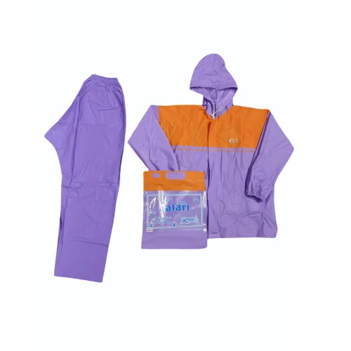 Lavender Safari M PVC Raincoat - PVC, M, Lavender | Waterproof, Skin Friendly, Durable, Casual Shirt Pants Style