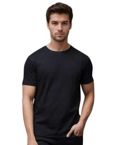 Men Black Lycra T Shirt