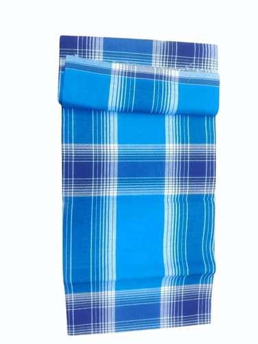 Mens Blue Checked Cotton Lungi - Optimum Grade, Skin Friendly, Durable | Comfortable, Casual Summer Wear