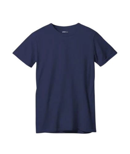 Mens Blue Lycra T Shirt - Cotton Fabric, Customized Size, Multiple Colors | Light Weight, Breathable, O-Neck, Short Sleeves, Casual