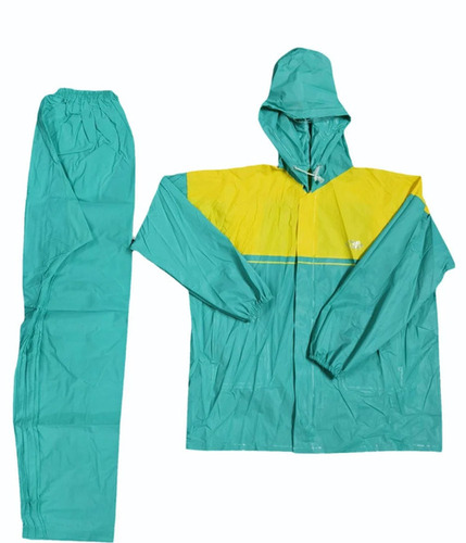 Peal Safari L PVC Raincoat - PVC, L Size, Peal & Yellow, Waterproof, Skin Friendly, Durable, Casual Shirt Pants Style