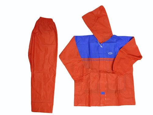 Red Aqua Safari L PVC Raincoat - PVC, L, Red & Aqua | Waterproof, Skin Friendly, Durable, Casual Shirt Pants Style