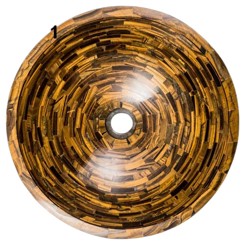 Round Tiger Eye Wash Basin