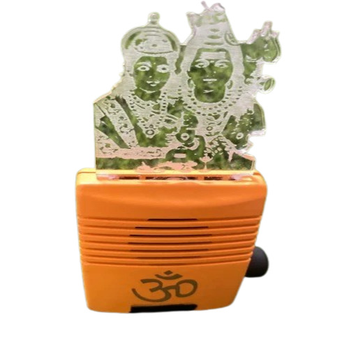 Spiritual Mantra Chanting Box - Plastic Rectangle, Orange, Electric | Durable, Easy to Clean, Rust Proof