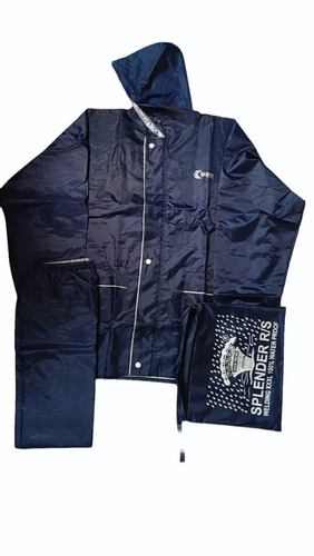 Splender R/S Raincoat - PVC, XXL, Black , Waterproof, Full Sleeves, Hooded, Coat Pant Bag Cover Set
