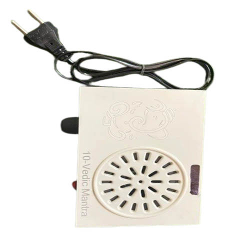Vedic Mantra Chanting Box - Plastic, Rectangular, White, Electric | Easy To Install, Moisture Proof, Scratch Resistant, Good Sound, Durable