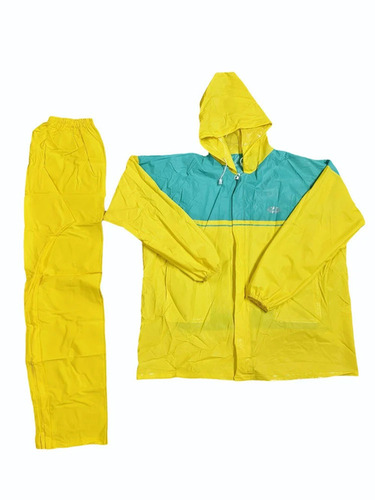 Yellow Safari XL PVC Raincoat - PVC, XL, Yellow & Green | Waterproof, Skin Friendly, Durable, Casual Style