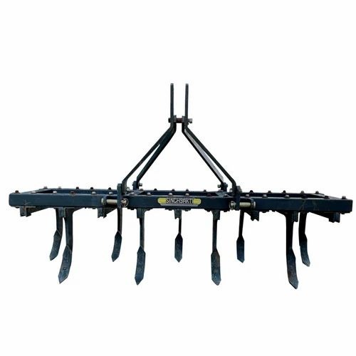9 Tyne Agricultural Cultivator - Mild Steel, 5 Feet, Black | Spring Type, 2 HP Tractor Power