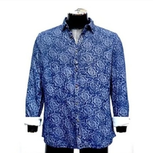 Blue Mens Shirt - Cotton, All Size, Blue | Anti Wrinkle, Stylist, Comfortable, Washable