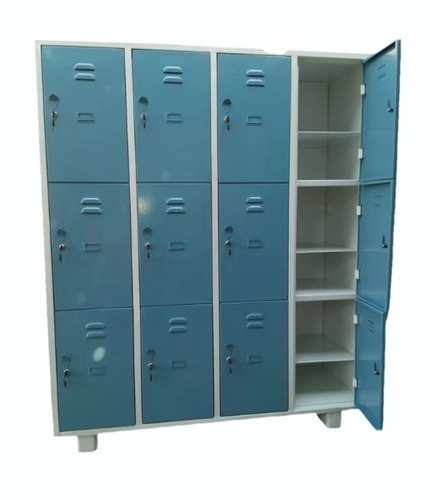 En24 Mild Steel Staff Locker - Blue, Powder Coated, Rust Resistant | Spacious Compartments, Secure Locking, Adjustable Shelves
