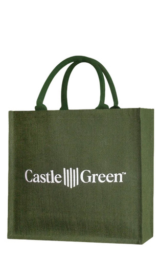 Green Fancy Jute Bags - Durable Jute, Customized Size, Green, 20Kg Capacity | Printed Pattern, Flexiloop Handle, Fine Finished