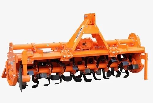 Nipha Rotary Tiller - Mild Steel, 6 Feet, Orange | 24 Blades, Agricultural Use