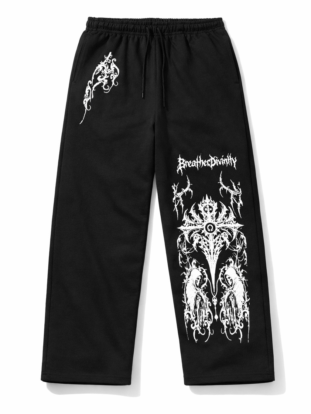 Printed Cotton Mens Lower Jogger - Color: Black