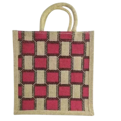 Printed Jute Bag - Durable Jute, Customized Size, Multiple Colors | Designer Pattern, Flexiloop Handle, Long Lasting