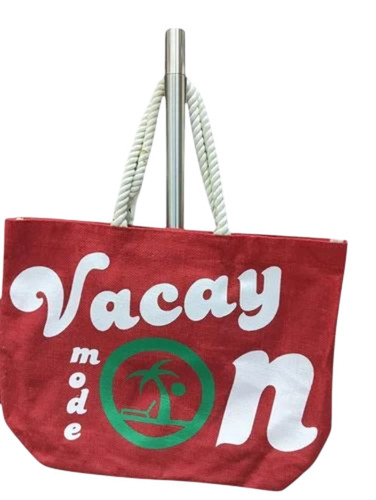 Printed Jute Shopping Bag - 58x40x20cm, Multicolor | Durable, Fine Finished, Flexiloop Handle