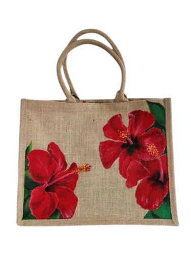 Printed Promotion Jute Tote Bag - Durable Jute, Customized Size, Multiple Colors | Printed Pattern, Flexiloop Handle, Long Lasting