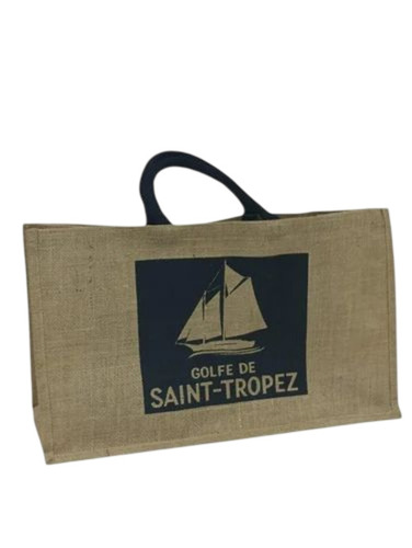 Rectangular Jute Shopping Bag - 58cm x 40cm x 20cm, Multi-Color | Printed Pattern, Flexiloop Handle, Durable