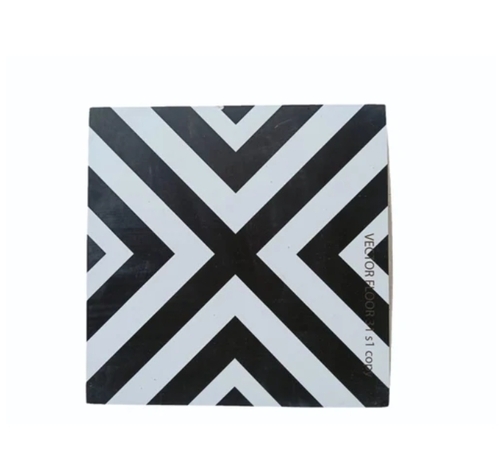 10 Mm Ceramic Mosaic Floor Tile - 2x2 Feet, Black & White | Durable, Water & Scratch Resistant, Glossy Finish