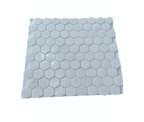 10 Mm Glass Mosaic Tiles - 2x2 Feet, Glossy White | Polished, Water Resistant, Scratch Resistant, Easy Installation