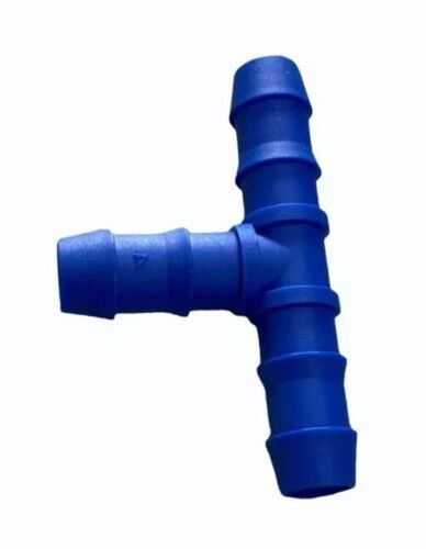 Blue Plastic T Reduction Nozzle - Plastic, 5 Inch, Blue, 2 Bar | Polished, 90 Degree Spray Angle, Clamp Connection