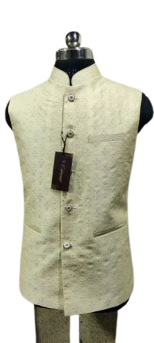 Cream Men Nehru Jacket - Age Group: Adults
