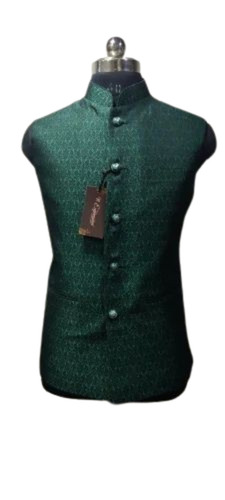 Green Men Nehru Jacket - Age Group: Adults