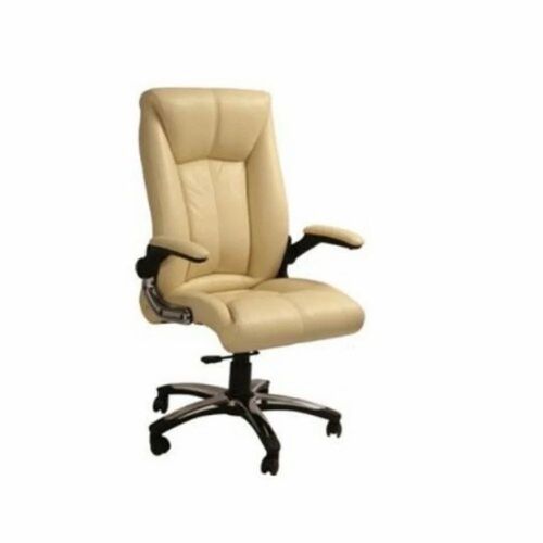 High Back Office Chair - Standard Size, Cream Color | Durable, Eco-Friendly, Lightweight, Foldable